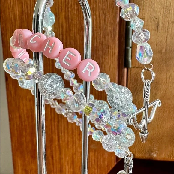 Crystal coil Bracelet & Bow Arrow Necklace Set - Taylor Swift "The Archer" - Picture 3 of 5